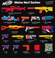 Nerf Sammlung inkl. Schutzbrillen und diversen Patronen