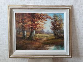 Herbstbild (mit wunderbarem Holzrahmen)