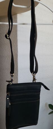 Umhaengetasche schwarz Leder,neue!