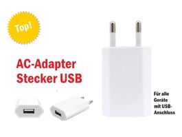 USB-Stecker Ladegerät, kompat. iPhone Samsung Xiaomi Google