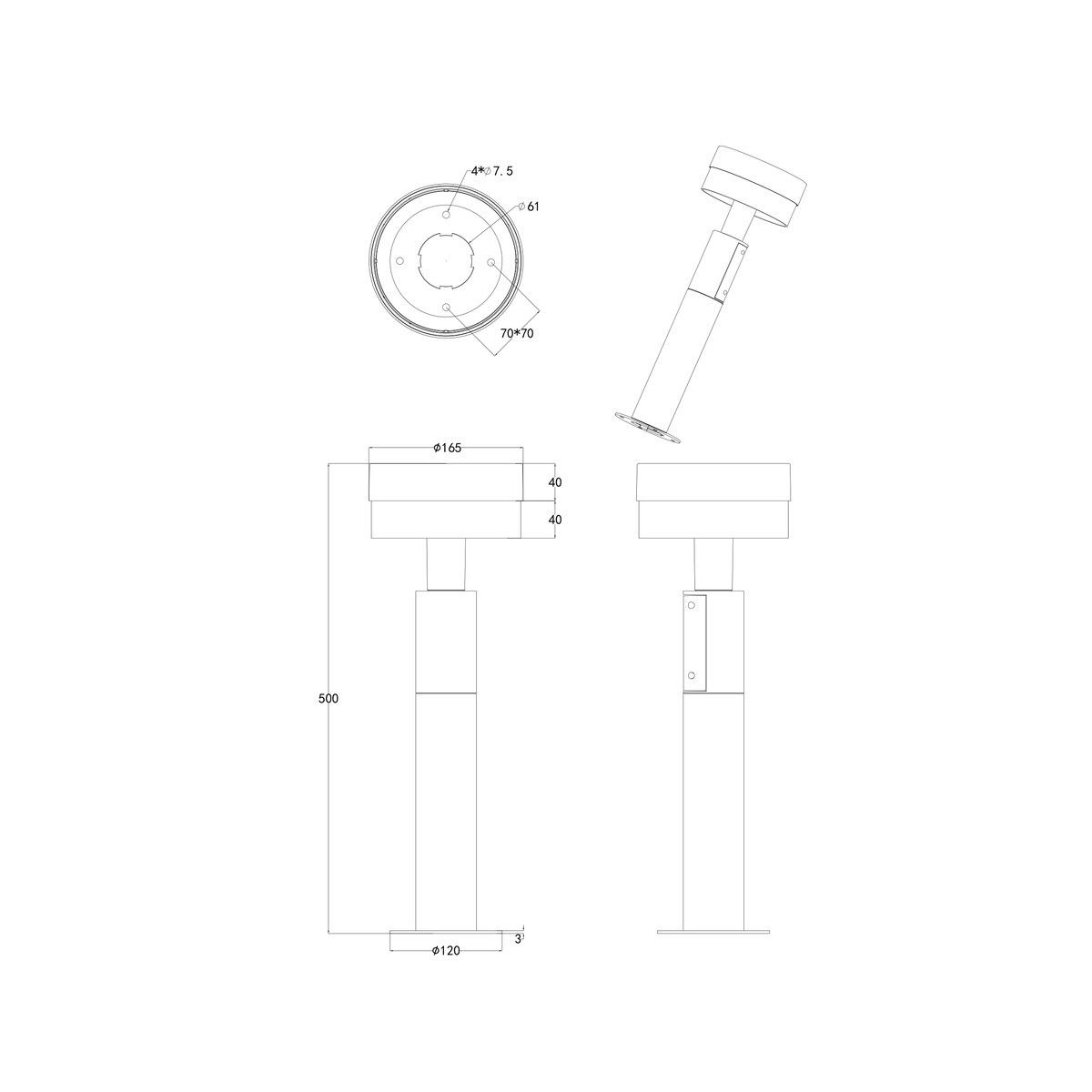 Lampen: LED Aussen Stehleuchte, IP54, 50 cm Höhe – Neu (gemäss Beschreibung) aus Kreuzlingen von Smart-Light 3