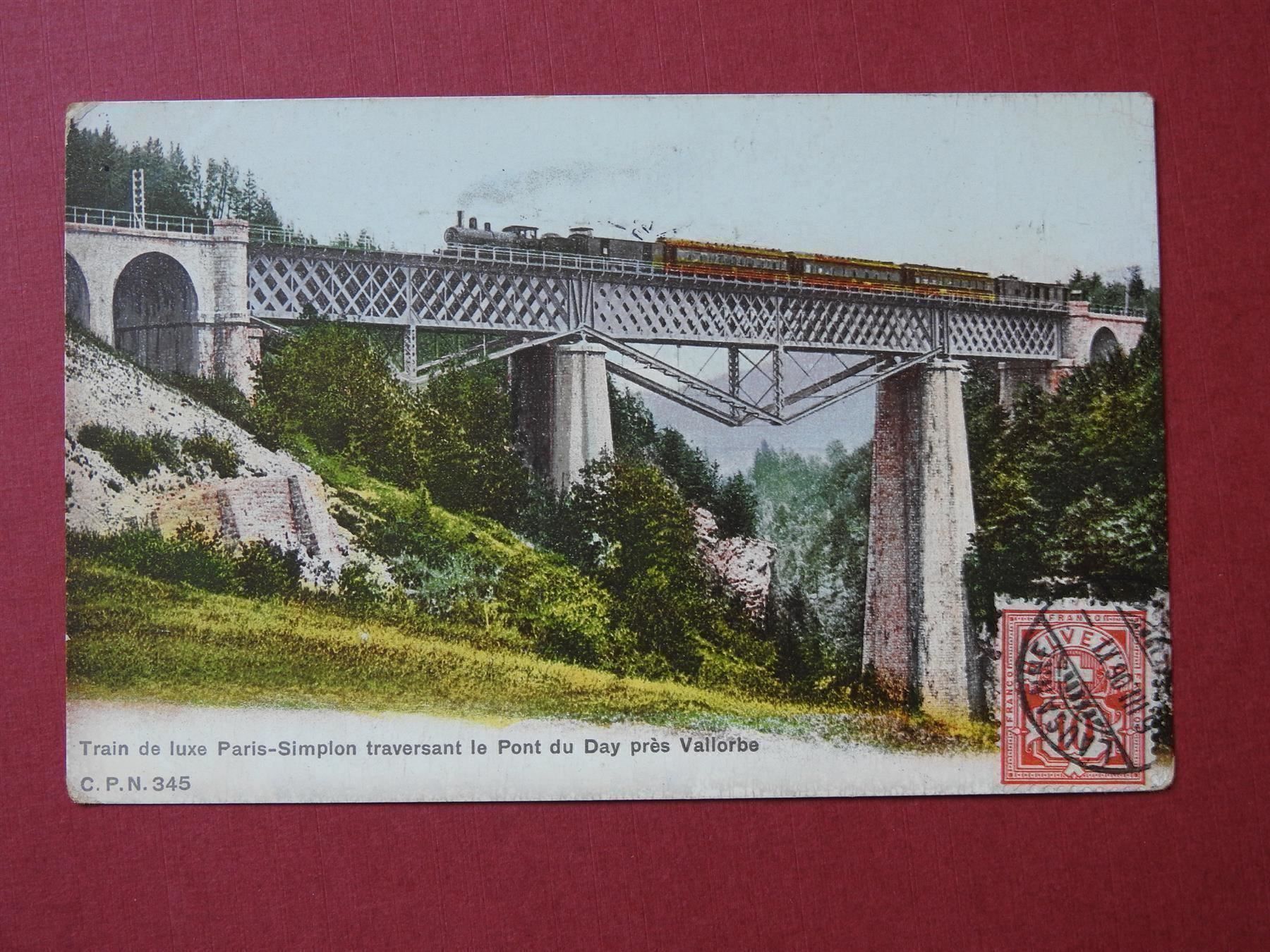 Cartoline postali: Paris-Simplon traversant le Pont du Day – Usato da Rain venduto da 999-800-K