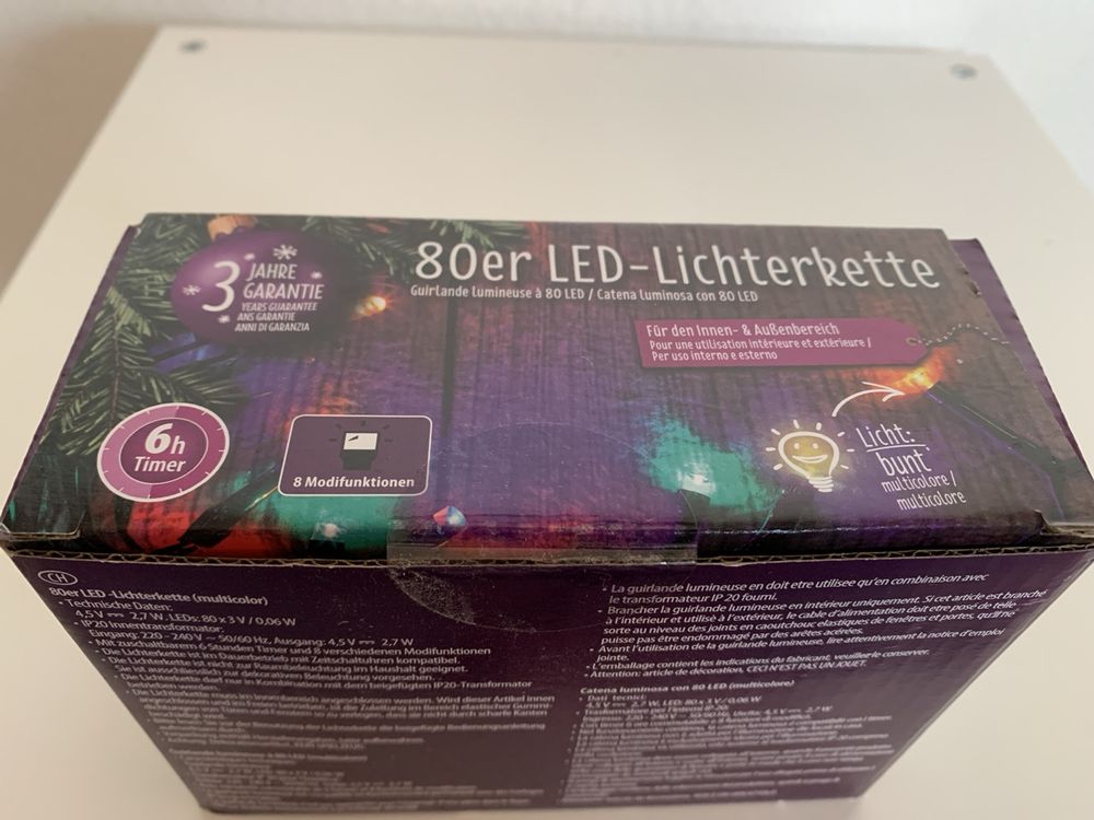 Neue LED Lichterkette mit 80 Lämpchen, mit Timer Kaufen