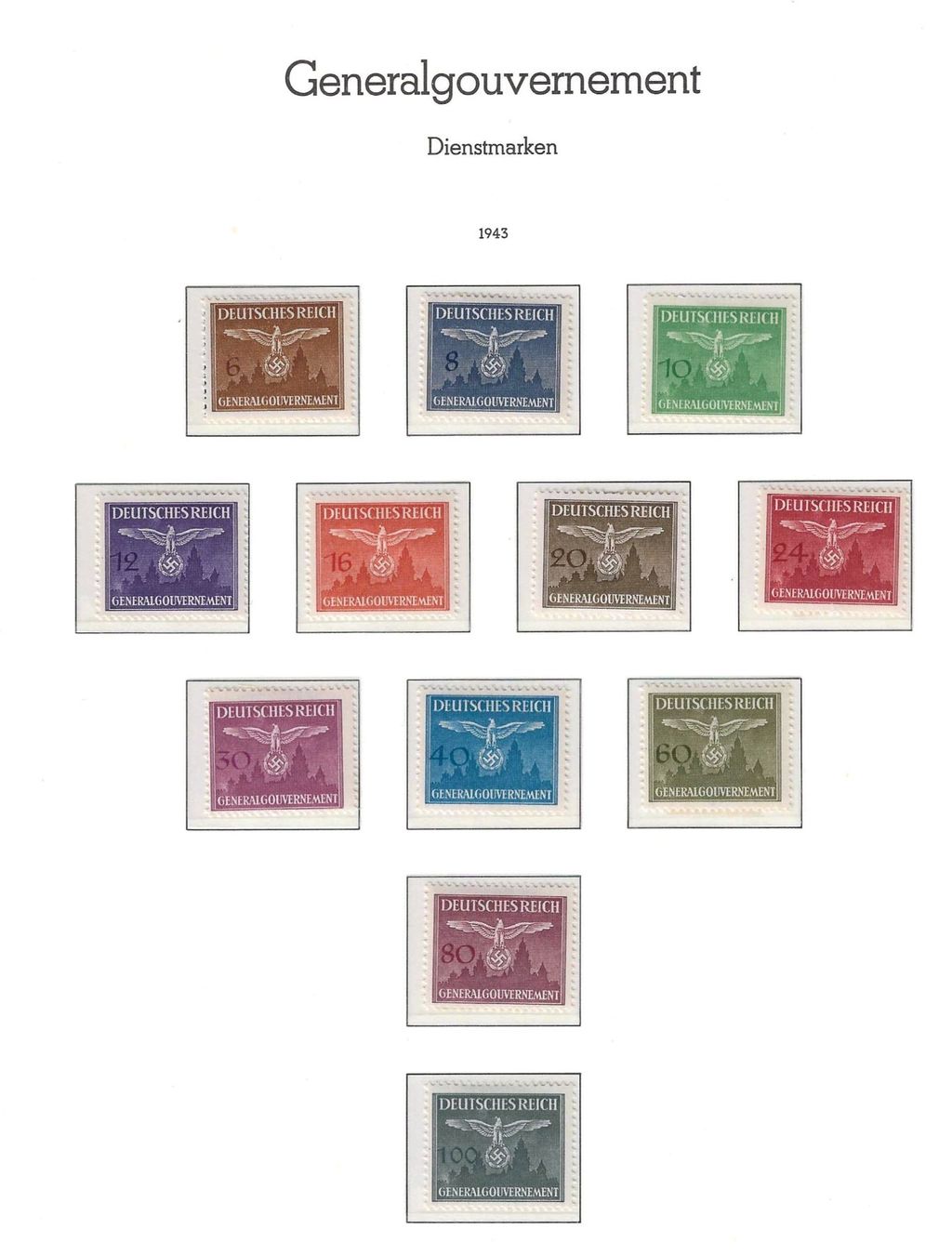 Alle Briefmarken: Sammlung  Generalgouvernement 1940 - 1945 – Neu (gemäss Beschreibung) aus Gümligen von Geniusbuy 8