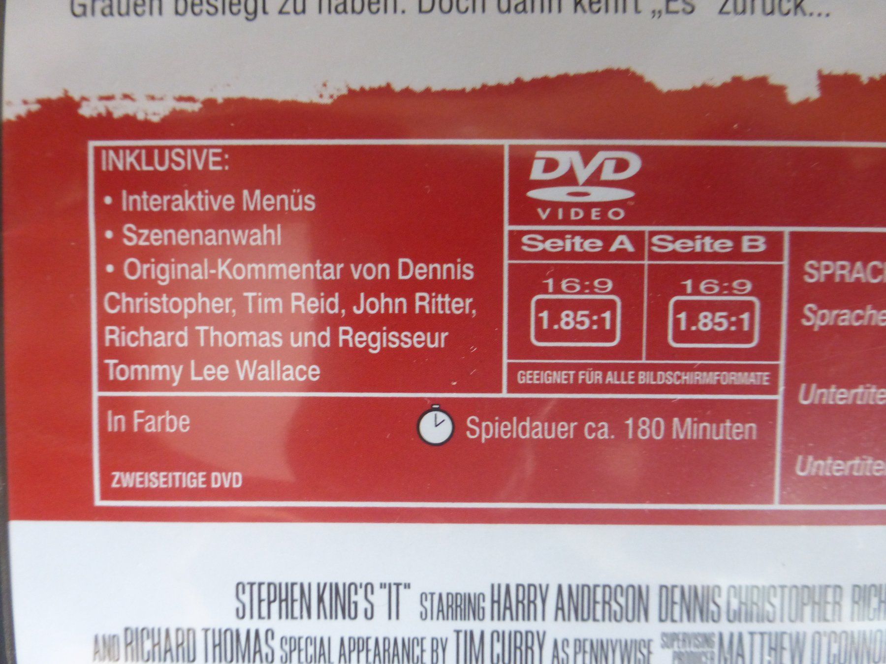 Tutti i DVDs: It Es Stephen King 1990 Original Version Horror DVD – Usato da Zumikon venduto da psisound 2