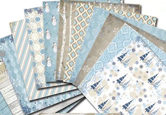 Winter Scrapbook Papier 48 Blatt - Weihnachtliche Motive Mit Bäumen & Schneemännern - Bastelpapier 15,2x15,2 Cm Für DIY-Projekte