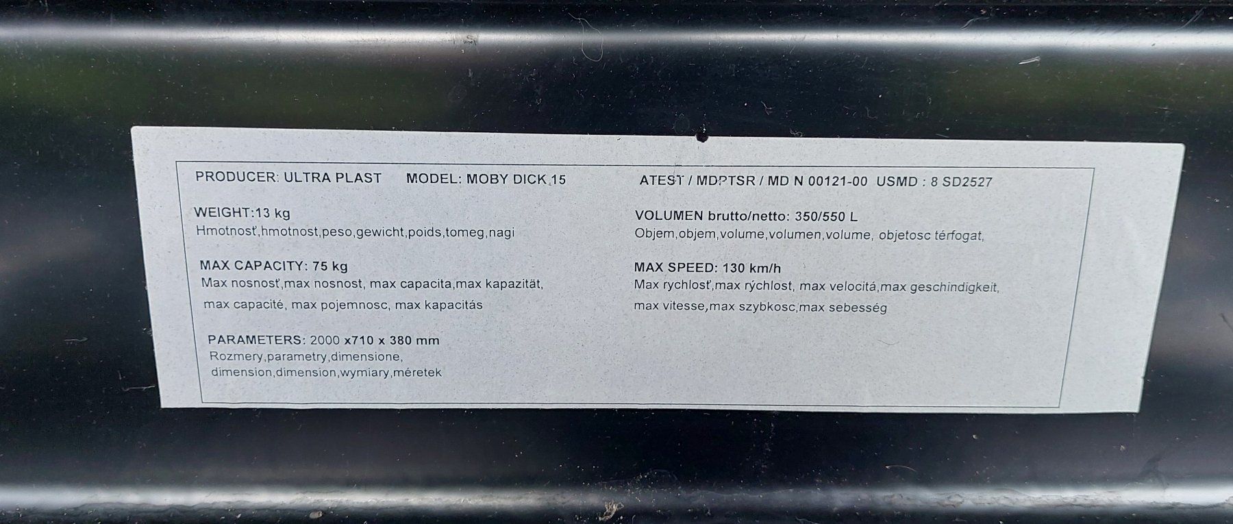 Box da tetto: Dachbox Typ Moby Dick 15, Neuwertig – Usato da Subingen venduto da K7passt_immer 7