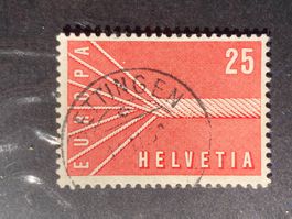 Schweiz 1957 CEPT 25 Vollstempel BETTINGEN 11.II.58