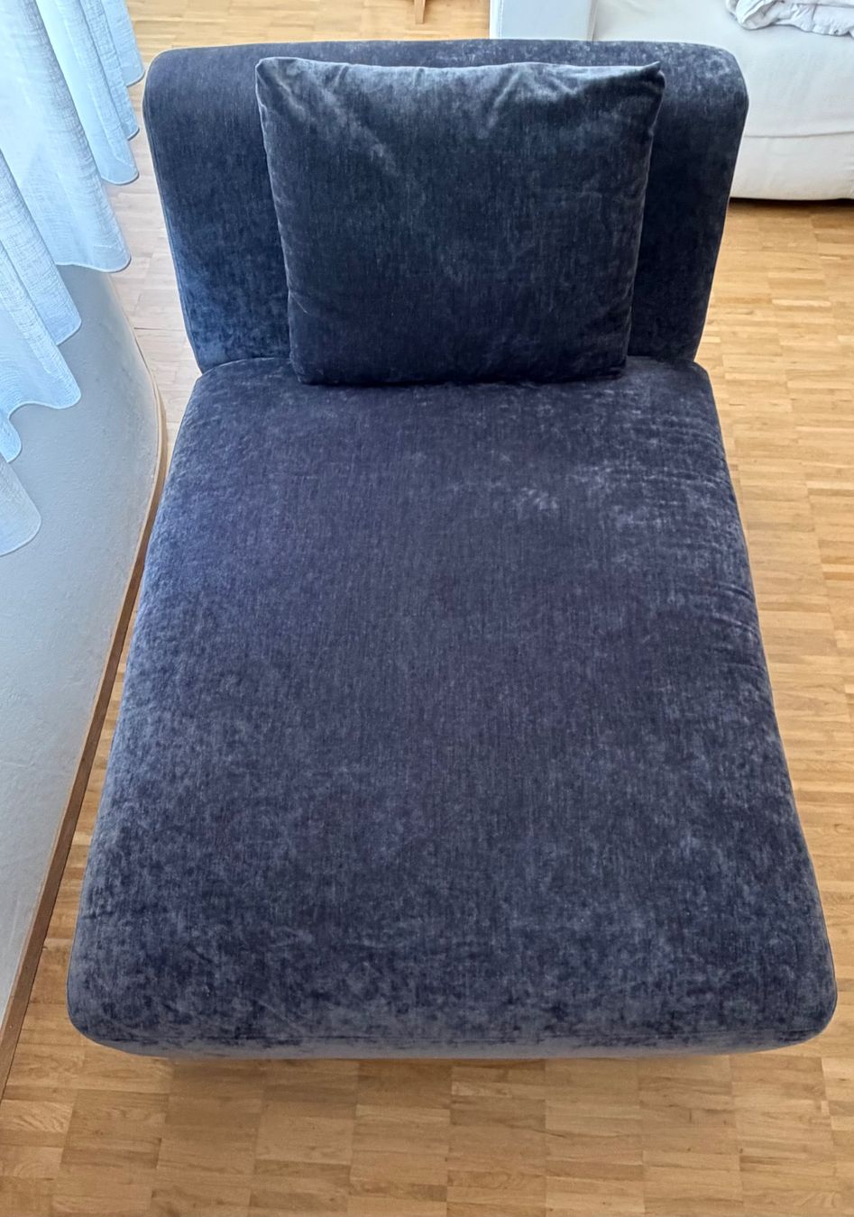 Interio Divani: Lounge Sofa  mit Hocker, 2 Teilige Set, Dunkelgrau Velours – Usato da Zürich venduto da dav_5wb6 2