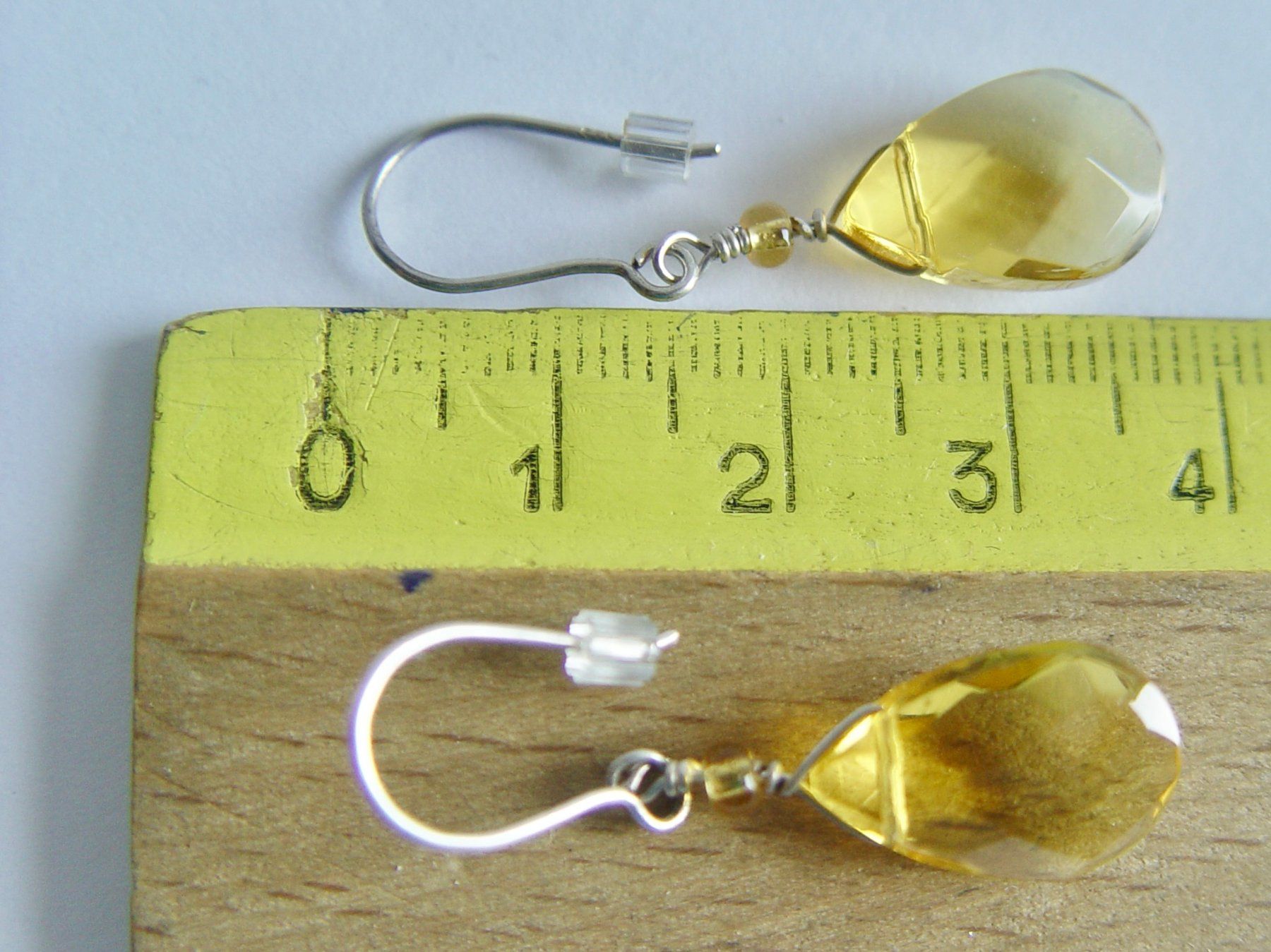 Boucles d'oreille: Ohrringe Silber 925 mit gelbem Glas – D'occasion à Henggart par gernli 4