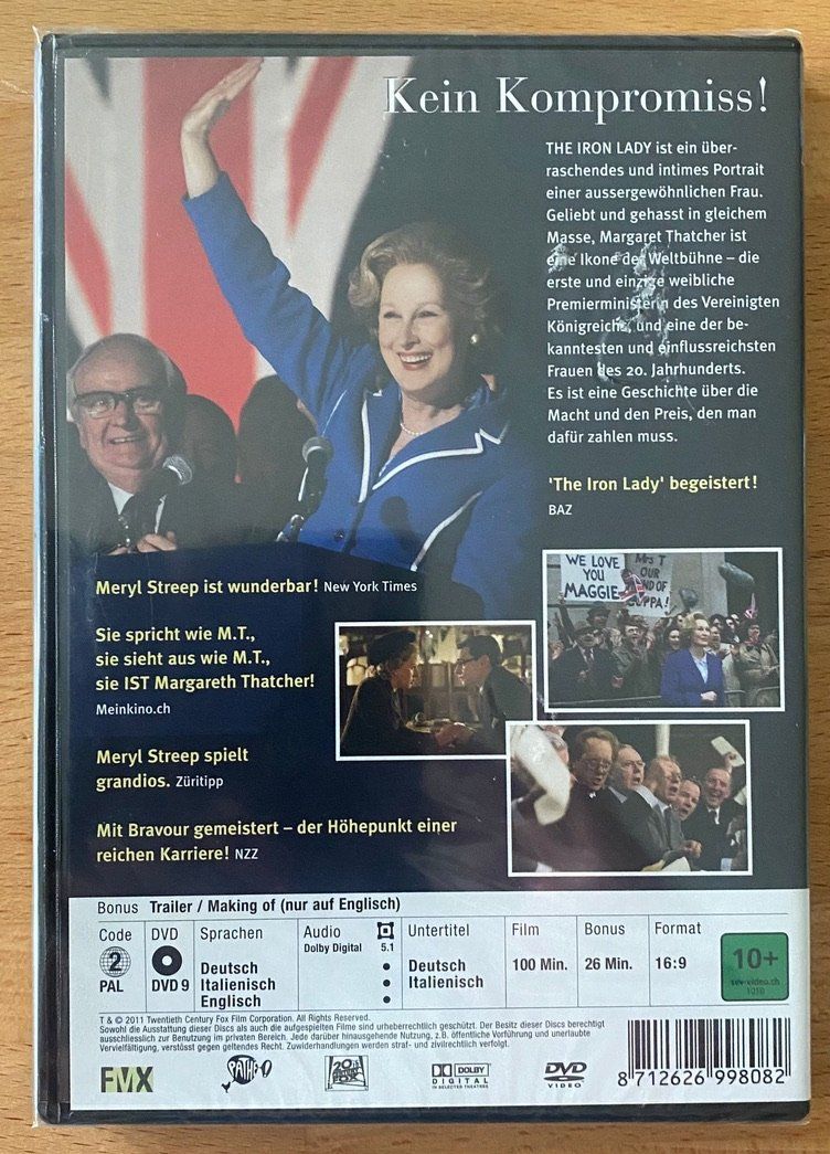 Tutti i DVDs: DVD - Die eiserne Lady NEU – Nuovo (secondo la descrizione) da Winterthur venduto da Secondhand-Family 2