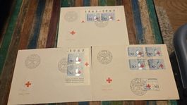 1963 FDC Blockauschnitte Rot Kreuzblock Blanco Kuvert
