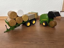 Siku John Deere Anhänger und Ballenpresse inkl. Ballen