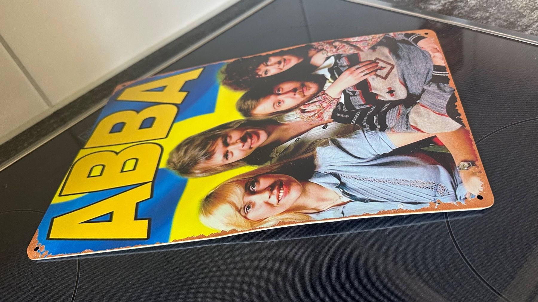 Insegne: Vintage Blechschild ABBA – Usato da Zürich venduto da brazerola 1