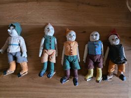 5 antike Puppen Zwerge 30 cm