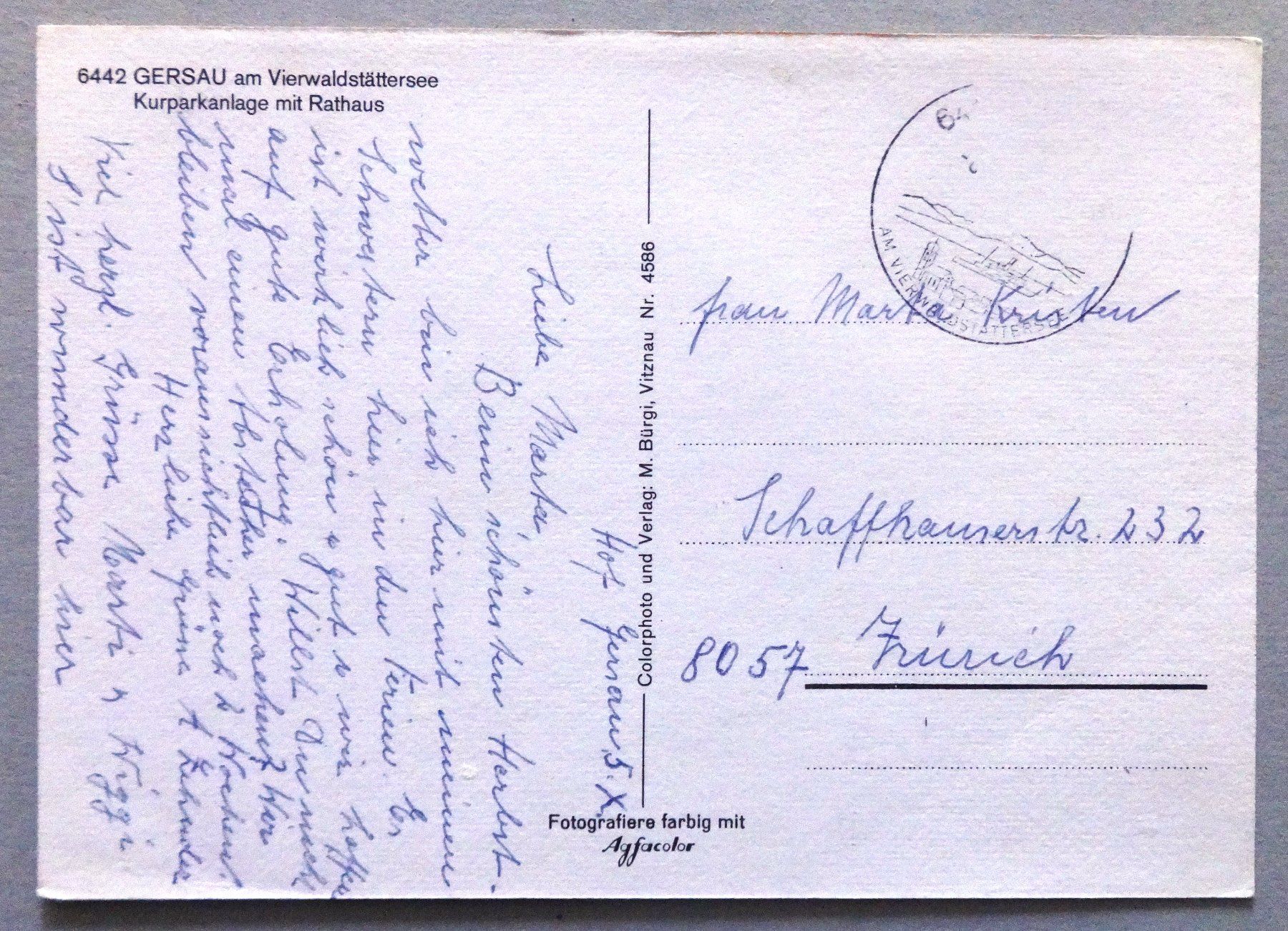 Cartoline postali: Gersau, Kurparkanlage mit Rathaus – Difettoso da Fétigny venduto da Billy2miny 1