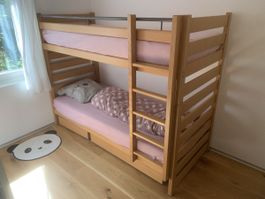 Etagenbett Holz mit bico Swing-flex Lattenrost gebraucht