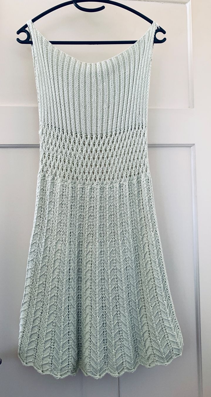 Kleider: Handgestricktes Kleid, Gr. S, Mint, Baumwolle – Neu (gemäss Beschreibung) aus Bern von Flora.Sonea 1