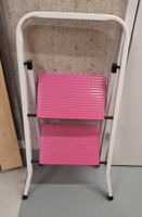Trittleiter klappbar (2 Tritte) weiss/pink
