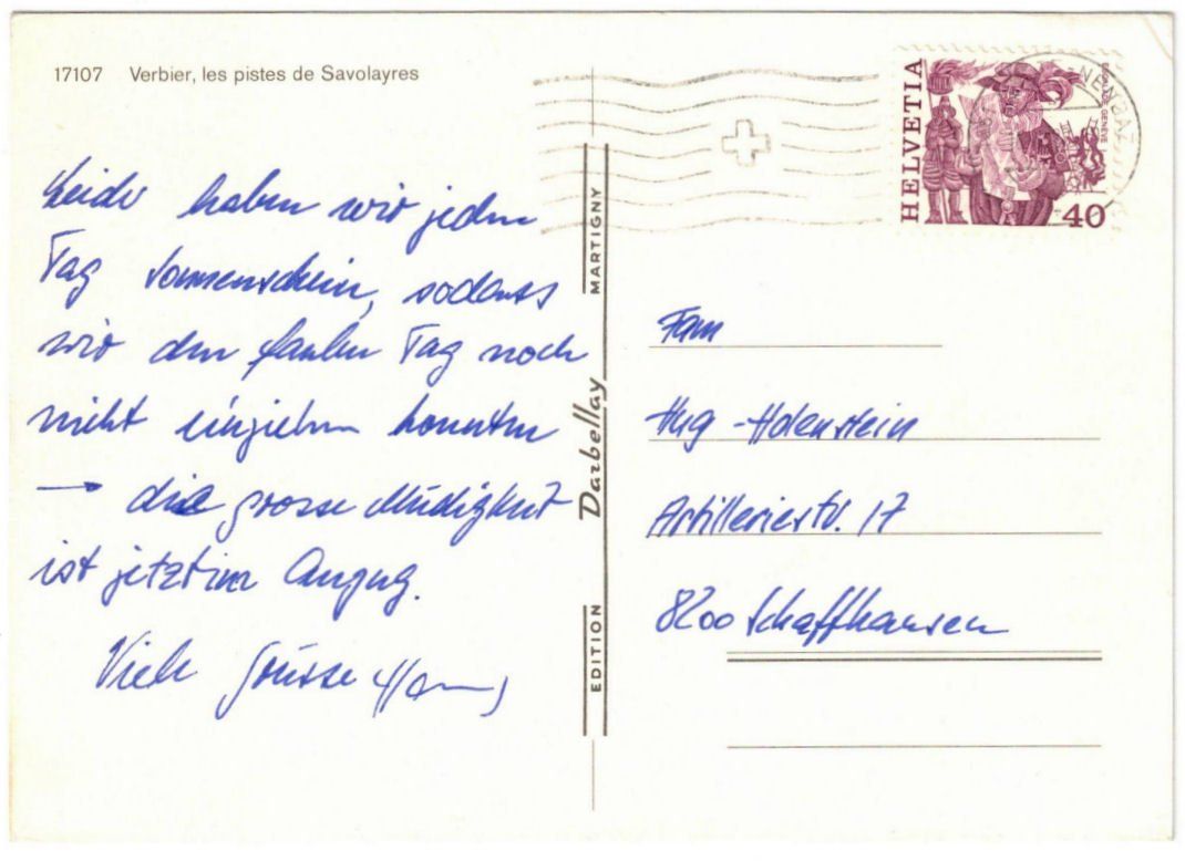 Cartoline postali: Verbier - Sessellift Savolayres – Usato da Binningen venduto da Mountainrider 1