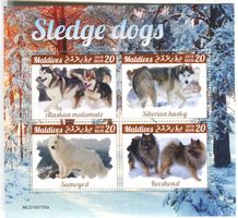 Block "Siberian Husky, Alaskan Malamute, Samojede" Malediven
