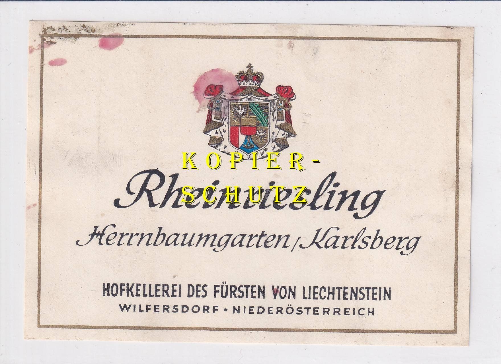 Carta: Etikette - Rheinriesling (Herrnbaumgarten) /bd – Usato da Hombrechtikon venduto da Rudolf07