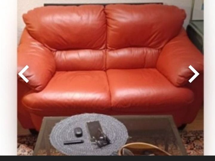 Divani: Rotes Echtleder Sofa, Zweisitzer ! – Usato da Zürich venduto da ole_drv7 1