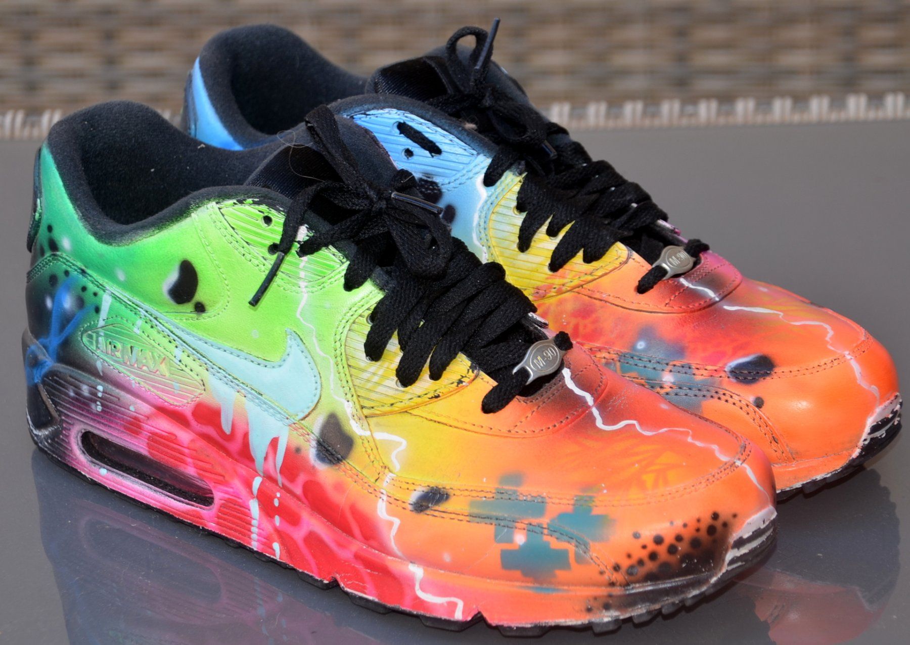 Nike Scarpe da uomo: Nike Air Max 90 Blue Galaxy Painted Custom 44.5 – Usato da Collonges venduto da arashee 7