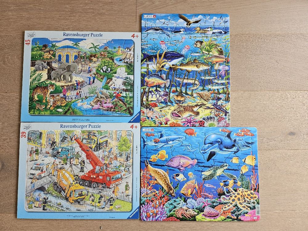 4 Kinder Puzzles 35 bis 60 Teile (Gebraucht) in Wallisellen für CHF 10 ...