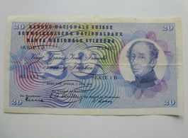 Schweiz ++ 20 Franken 1954, Serie 1 H