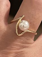 Très Jolie bague plaquée 54 et perle neuve liquidation
