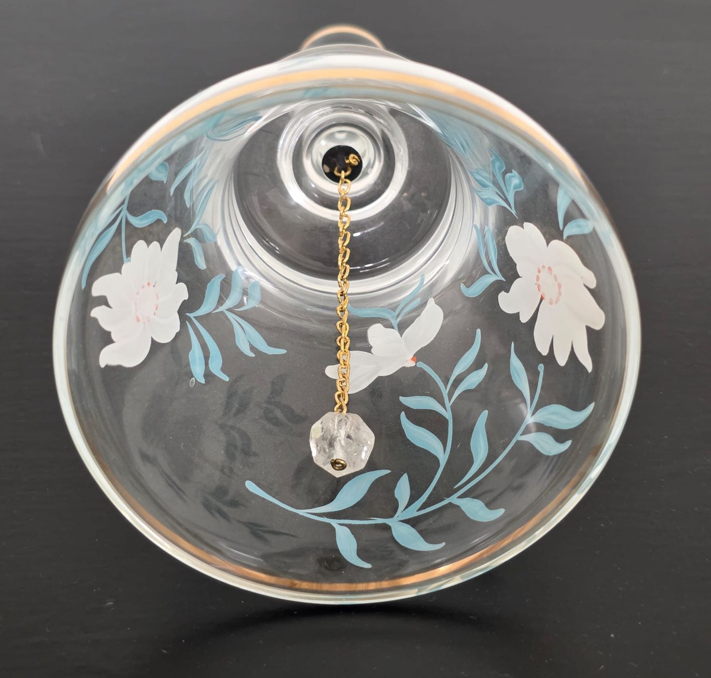 Tutte le decorazioni: Glasglocke mit Blumenmuster und Goldrand  – Usato da Rheinsulz venduto da Dred 4