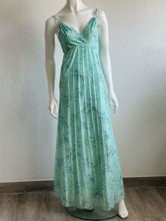 Vintage Mint Green Floral Maxi Dress - Summer Ready!