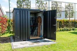 Geräteschuppen 2x2 m in Schwarz - Gartencontainer aus Metall