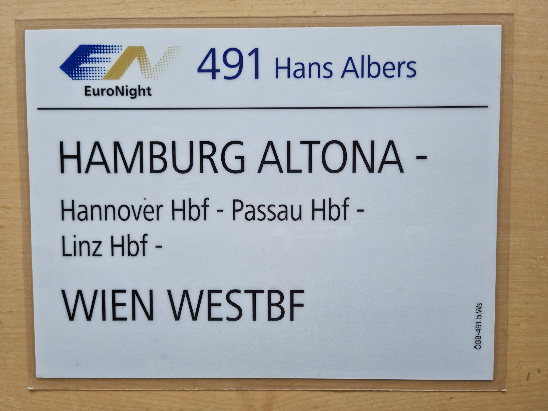 SBB/CFF/FFS Documenti: Zugtafel EN 491 Hans Albers – Usato da Bözberg venduto da heinz-d