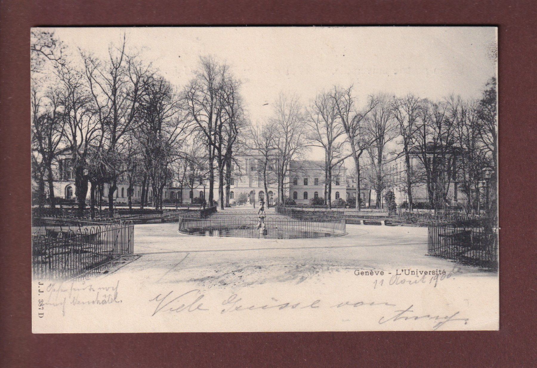 Cartoline postali: GENEVE - L'Université - 1900 – Usato da Pully venduto da nicecards