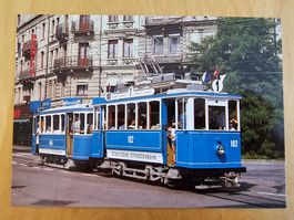 Postkarte VBZ Motorwagen Ce 2/2 102 mit Anhänger Trammuseum