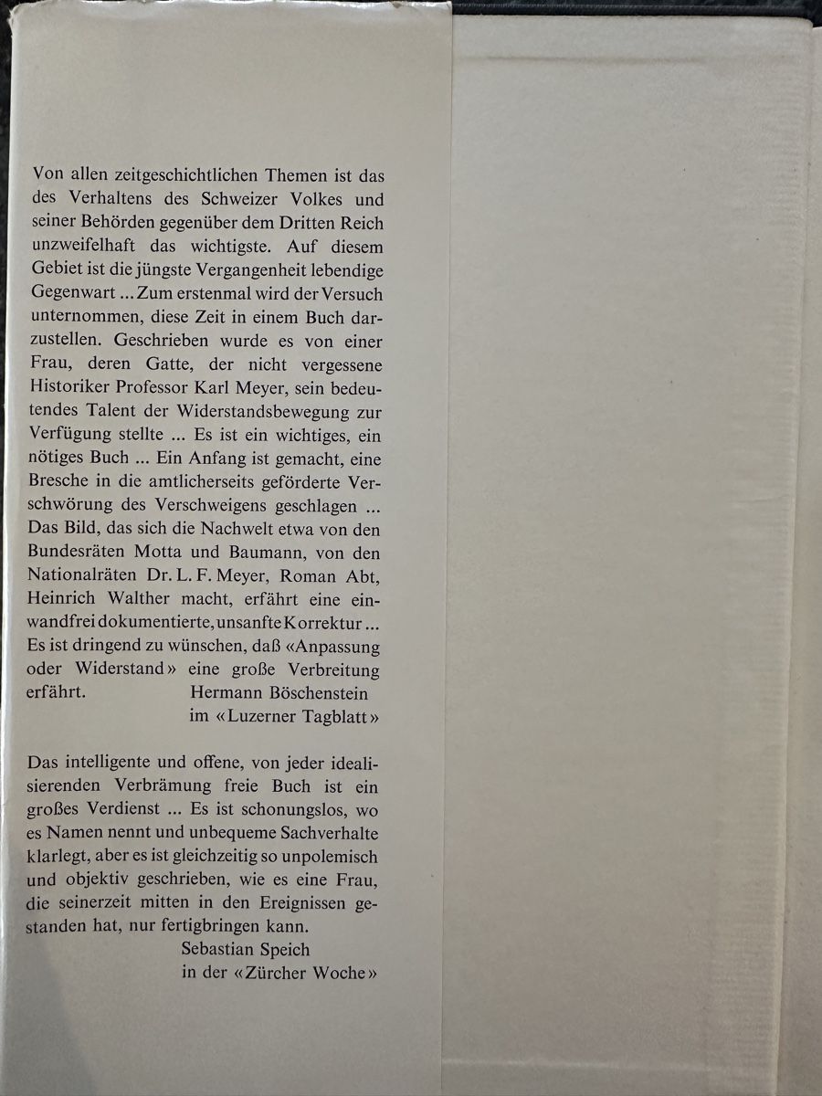 Libri: Alice Meyer Anpassung oder Widerstand 1965 Buch – Usato da Zunzgen venduto da Blueberry87 3
