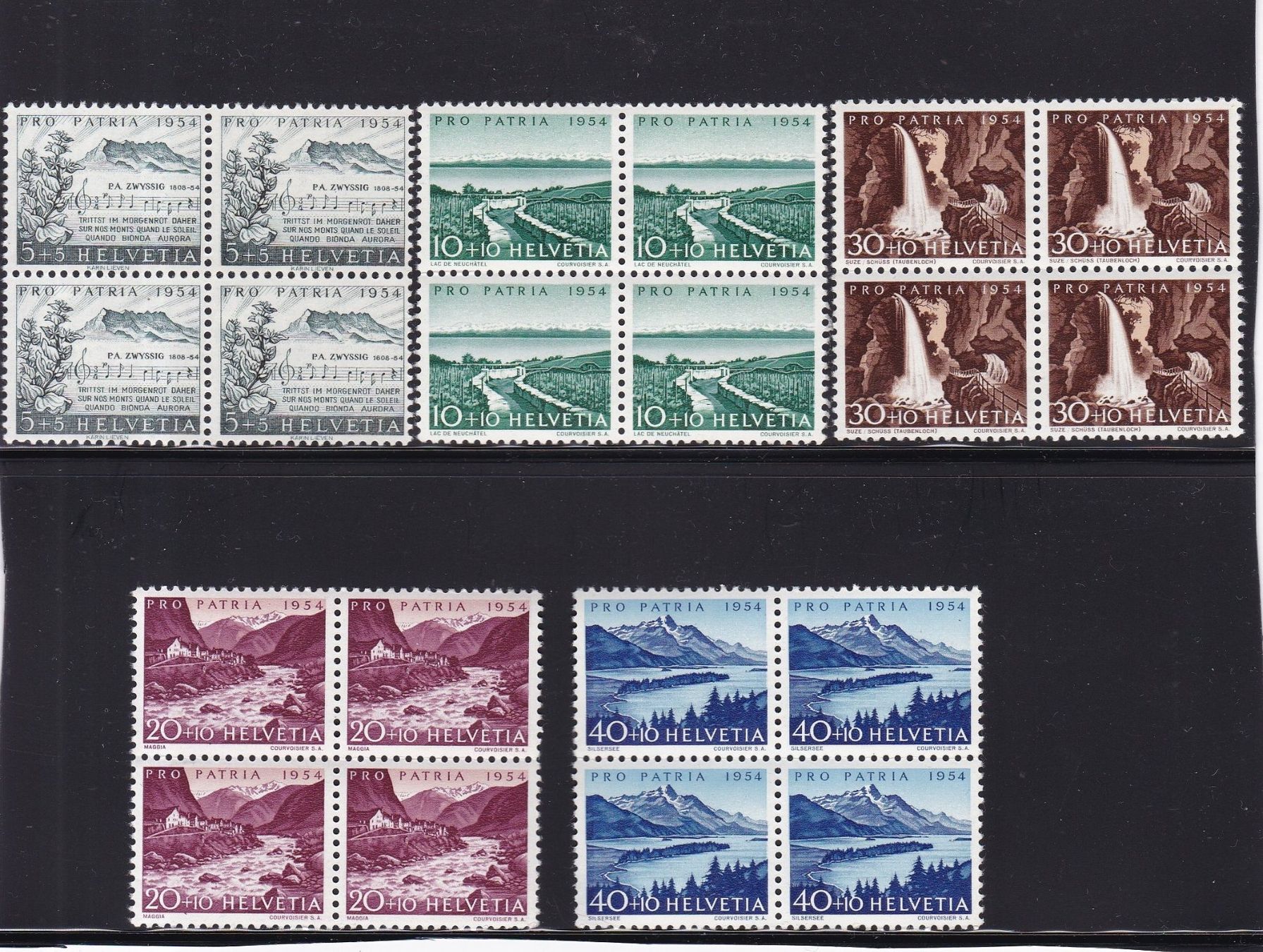 Alle Briefmarken: 27 Stk. Pro Patria Viererblocks ab 1939, postfrisch – Gebraucht aus Münchwilen AG von Nesar 4
