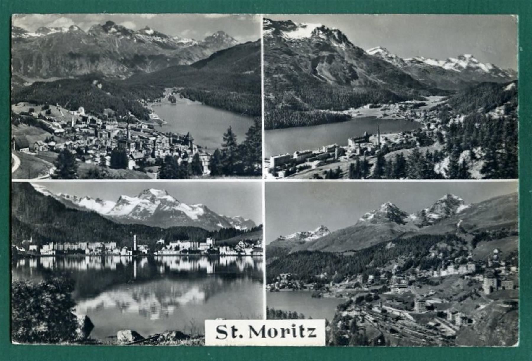 Cartoline postali: St. Moritz, 4 Ansichten, 1959, gelaufen – Usato da Sargans venduto da Hausi1951