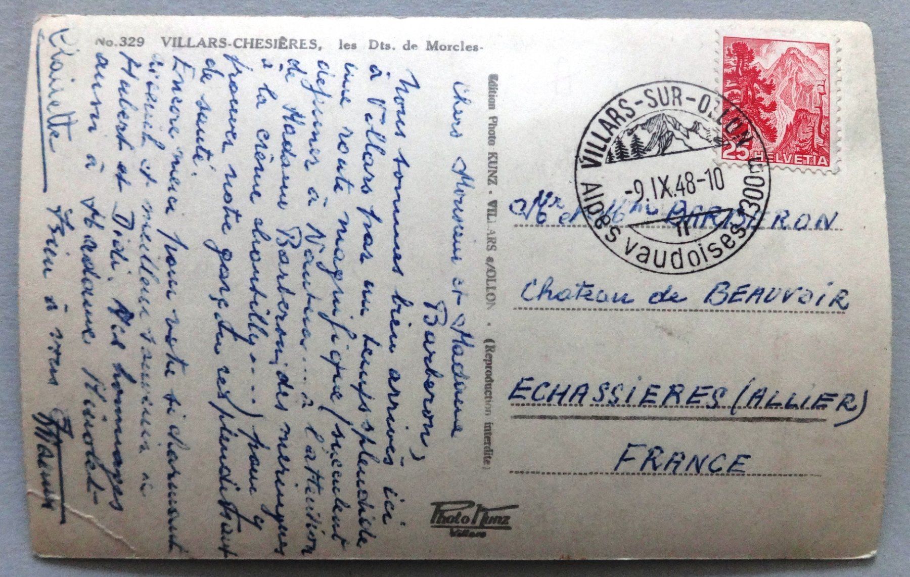 Cartes postales: Villars-Chesières, les Dts. de Morcles – Défectueux à Fétigny par Billy2miny 1