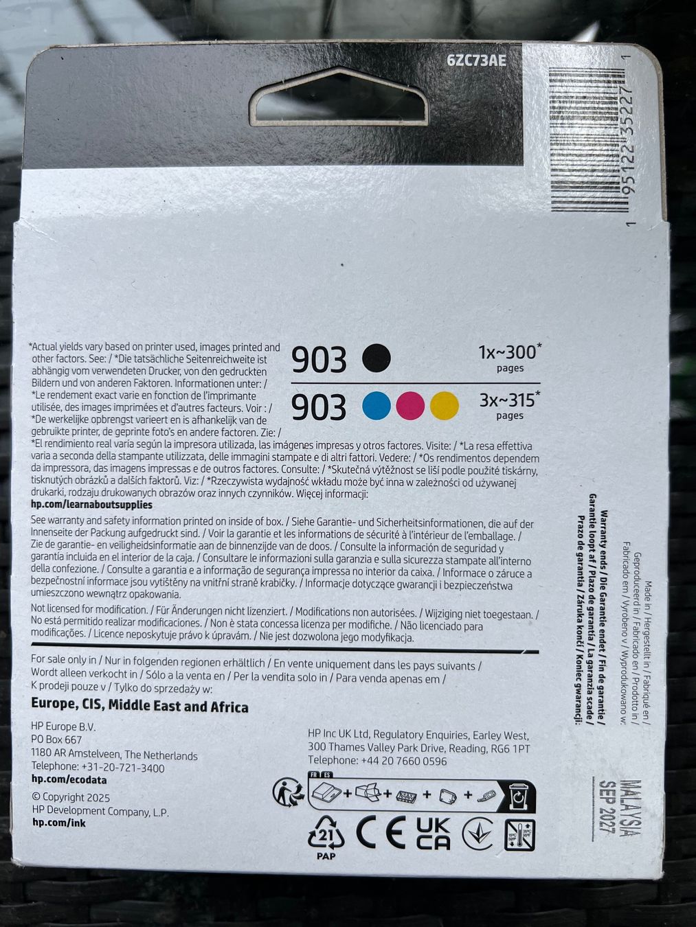 Cartucce per stampanti & toner: HP 903 4pack Druckerpatronen neu, ungeöffnet – Nuovo e nell'imballaggio originale da Knonau venduto da dachs2014 1