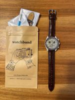 Lederarmband Dunkelbraun- Kroko - MoonSwatch - Omega Swatch