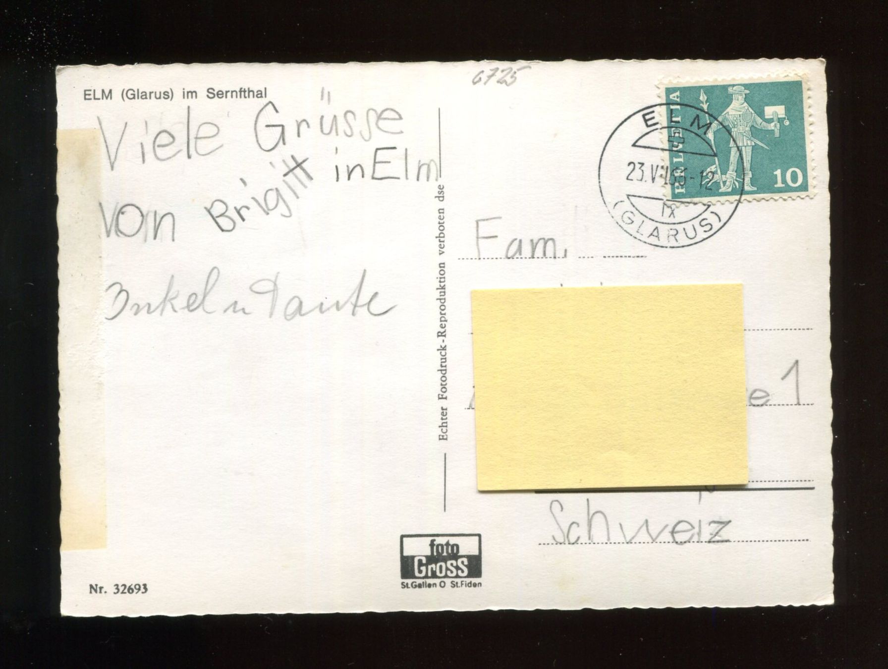 Ansichtskarten: Elm, Kirche – Gebraucht aus Aarau von Elmaar41 1