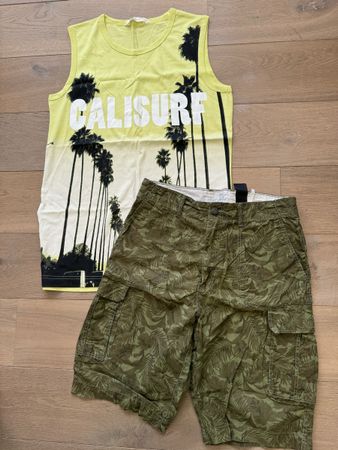 Sommer Outfit Shorts Cargoshirt Gr. 170