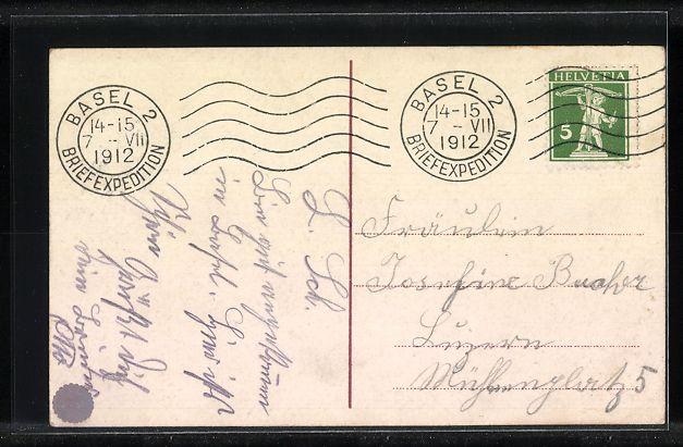 Cartoline postali: Basel, Bundesbahnhof, versch. Wappen der – Usato da Berlin venduto da bartko-reher 1