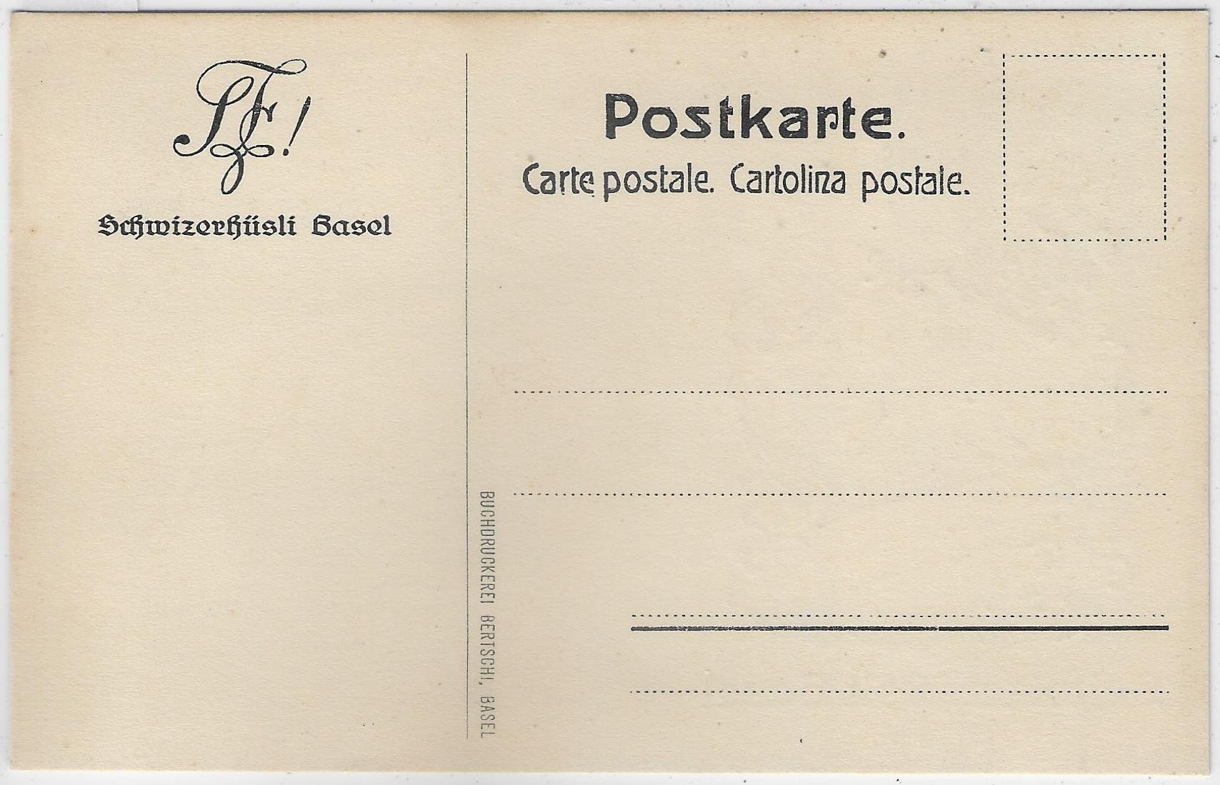 Ansichtskarten: Schwizerhüsli Basel - Litho – Gebraucht aus Ettingen von Kartenplanet 1