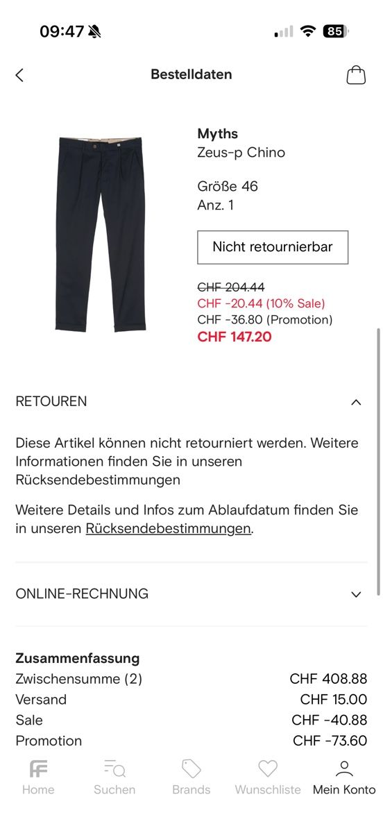 Pantaloni: 3x Myths Hose Grösse 46 – Usato da Neuenhof venduto da PatrickMuff 2
