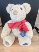 Teddy Bär mit roter Schleife neu, handgemacht