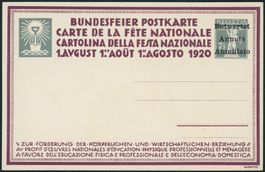 1920 - Pro Patria - Bundesfeierkarte - Entwertet